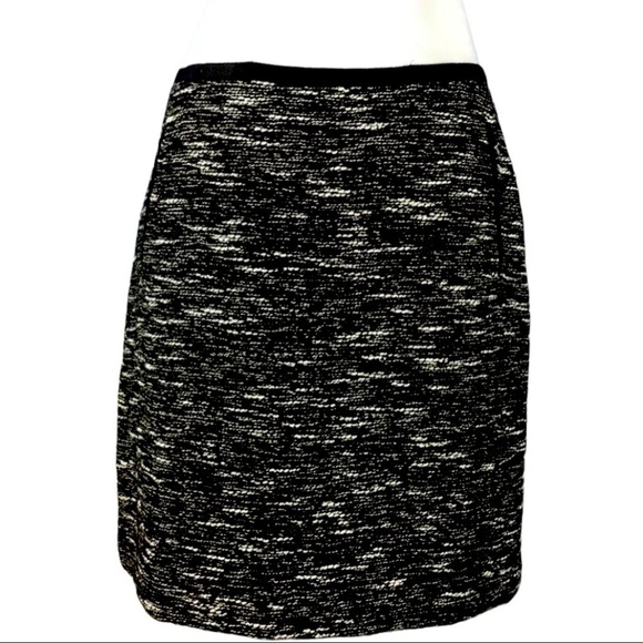 Talbots Black White Heather Cotton Blend Skirt 6P - Picture 2 of 10